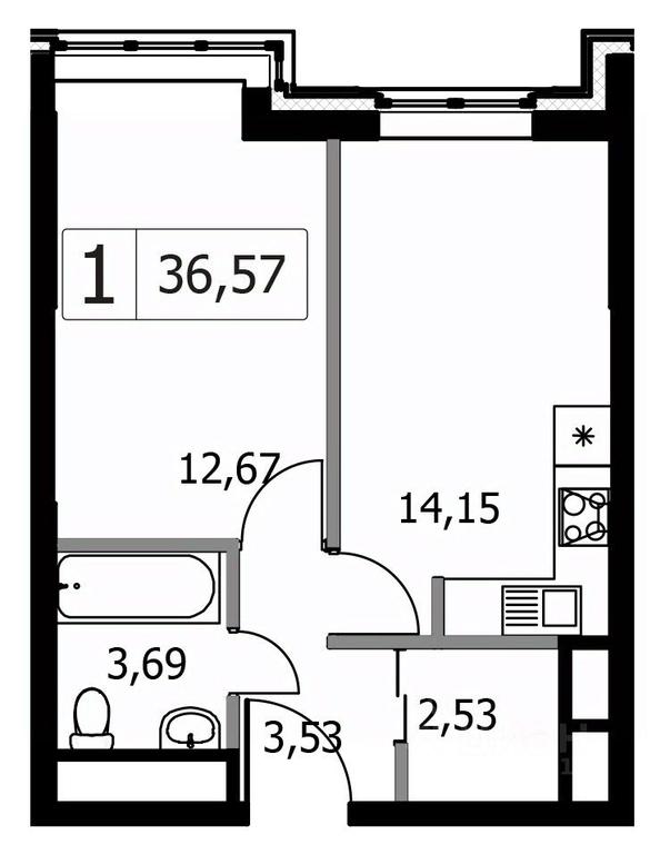 Apartment Sale, 36.57平方米 at Gorodskie istorii (Rasskazovka), Anny Akhmatovoy Street, Vnukovskoye Settlement, Moscow, Russia #1