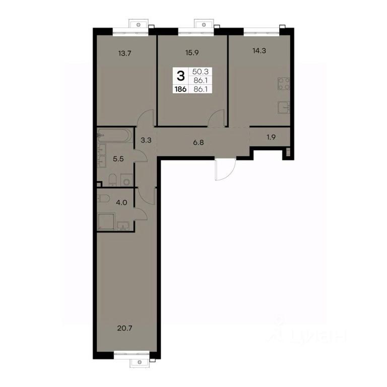 2-BD Apartment Sale, 86.1 sq. m. at Kurkino 15, Kurkinskoye Highway, 15, Moscow, Russia #2 2-BD Apartment Sale, 86.1 sq. m. at Kurkino 15, Kurkinskoye Highway, 15, Moscow, Russia #2