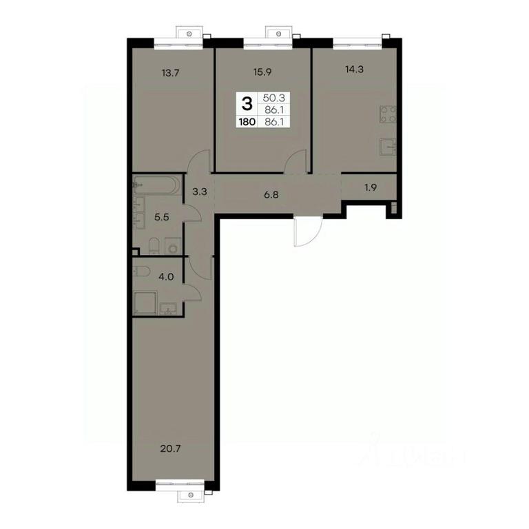 2-BD Apartment Sale, 86.1 sq. m. at Kurkino 15, Kurkinskoye Highway, 15, Moscow, Russia #1 2-BD Apartment Sale, 86.1 sq. m. at Kurkino 15, Kurkinskoye Highway, 15, Moscow, Russia #1