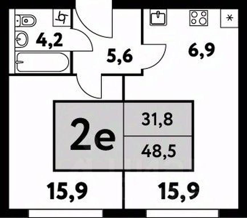1-BD Apartment Sale, 48.5 sq. m. at Festival park-2, Festivalnaya Street, Moscow, Russia #1