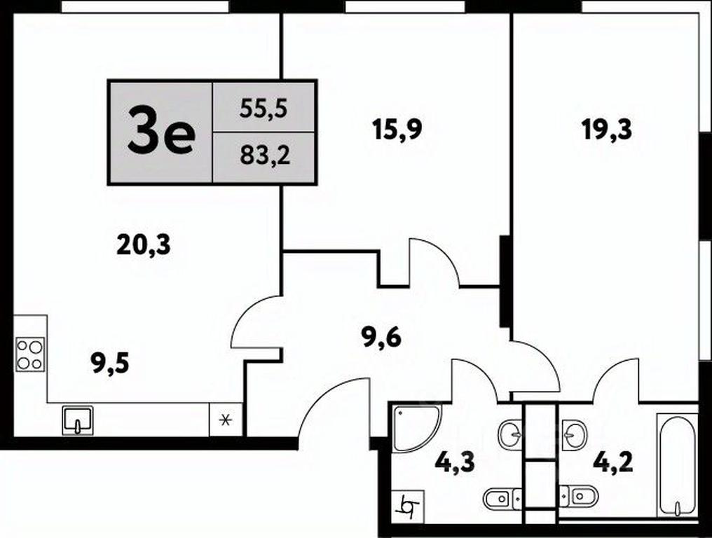 2-BD Apartment Sale, 83.2平方米 at Festival park-2, Festivalnaya Street, Moscow, Russia #1 2-BD Apartment Sale, 83.2平方米 at Festival park-2, Festivalnaya Street, Moscow, Russia #1