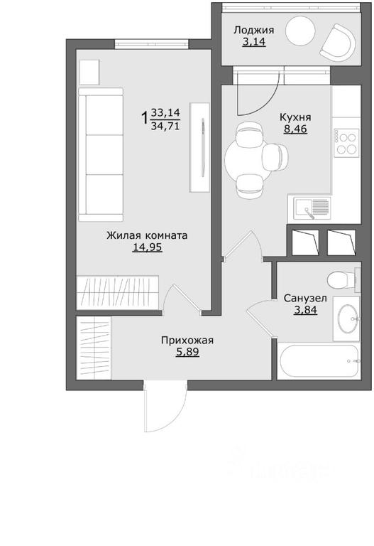 Apartment Sale, 34.71平方米 at Klever, Gorzhovitskaya ulitsa, Khotkovo, Sergiyevo-Posadskiy Urban District, Moscow Region, Russia #1 Apartment Sale, 34.71平方米 at Klever, Gorzhovitskaya ulitsa, Khotkovo, Sergiyevo-Posadskiy Urban District, Moscow Region, Russia #1