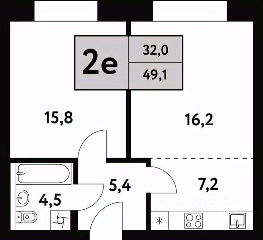 1-BD Apartment Sale, 49.1平方米 at Festival park-2, Festivalnaya Street, Moscow, Russia #1 1-BD Apartment Sale, 49.1平方米 at Festival park-2, Festivalnaya Street, Moscow, Russia #1