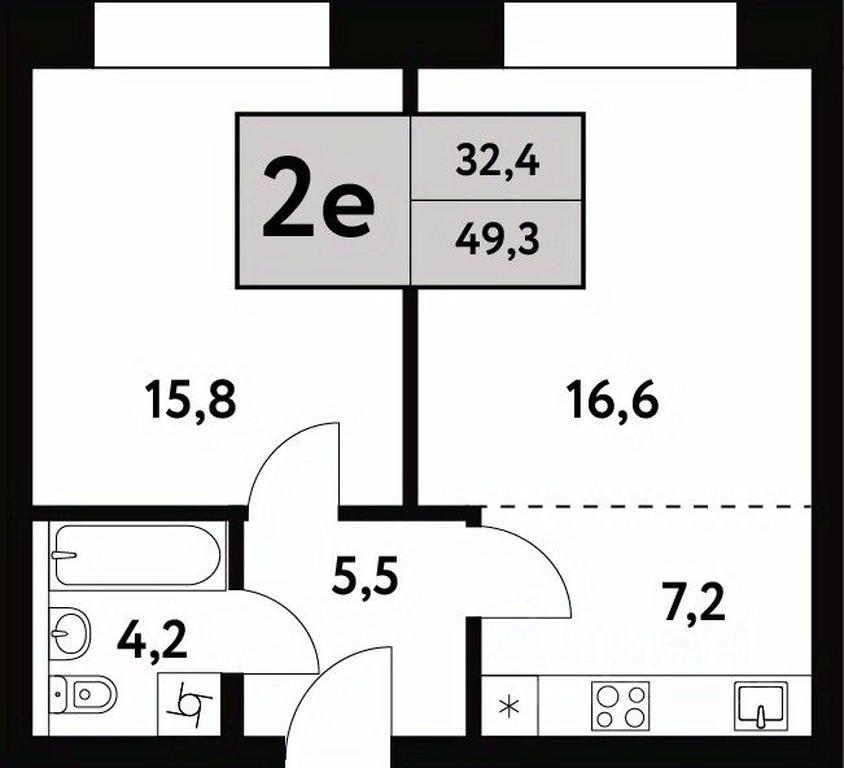 1-BD Apartment Sale, 49.3平方米 at Festival park-2, Festivalnaya Street, Moscow, Russia #1 1-BD Apartment Sale, 49.3平方米 at Festival park-2, Festivalnaya Street, Moscow, Russia #1