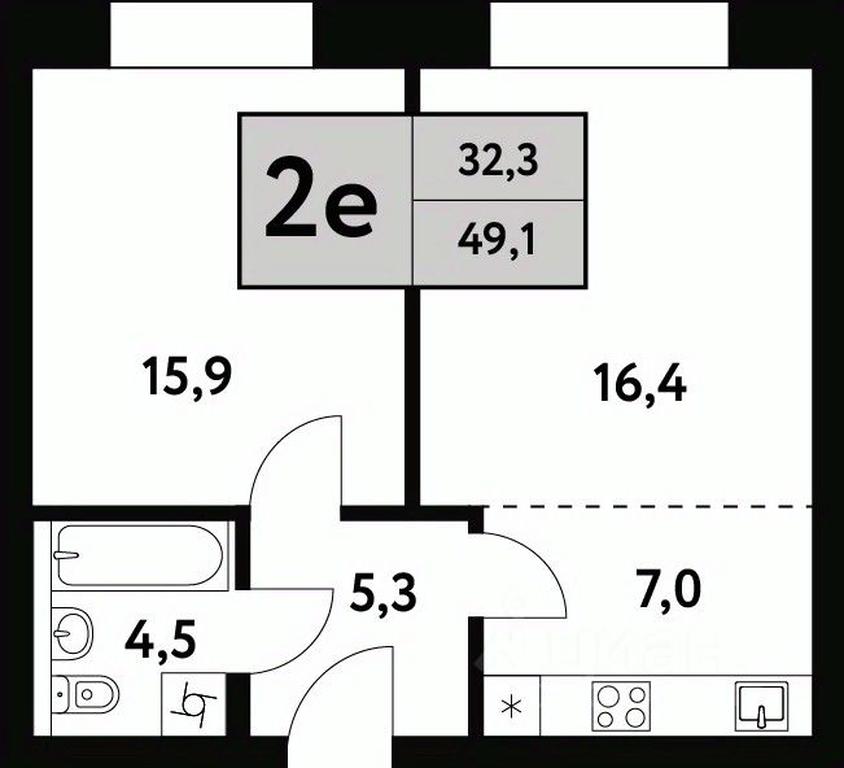 1-BD Apartment Sale, 49.1 sq. m. at Festival park-2, Festivalnaya Street, Moscow, Russia #1 1-BD Apartment Sale, 49.1 sq. m. at Festival park-2, Festivalnaya Street, Moscow, Russia #1