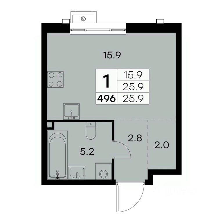 Apartment Sale, 25.9 sq. m. at Kurkino 15, Kurkinskoye Highway, 15, Moscow, Russia #2