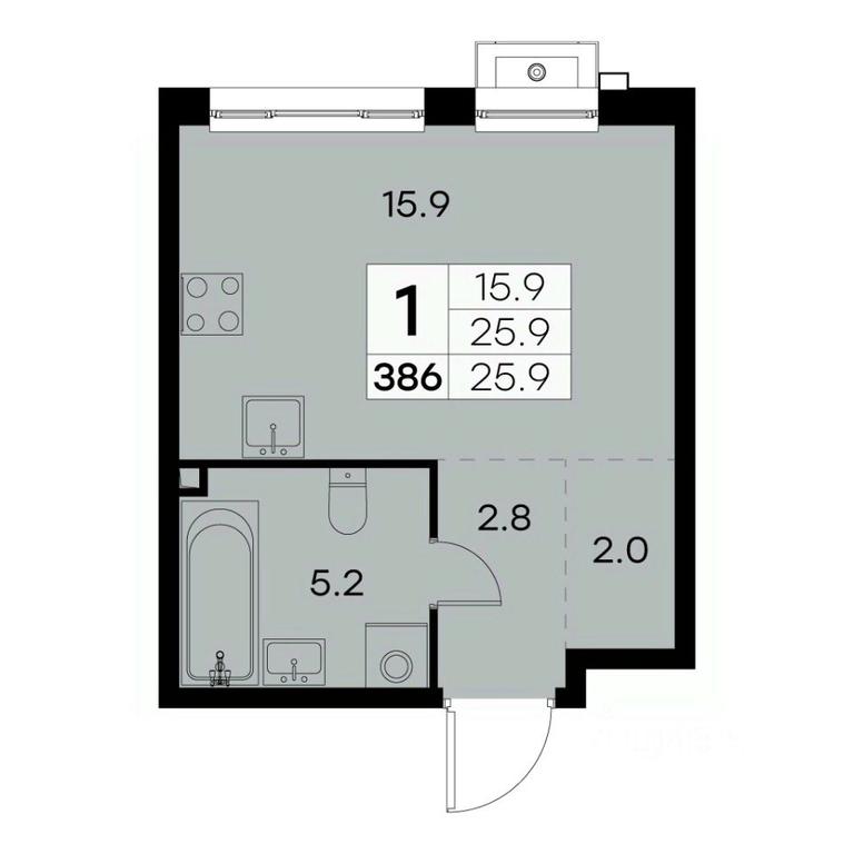 Apartment Sale, 25.9 sq. m. at Kurkino 15, Kurkinskoye Highway, 15, Moscow, Russia #1