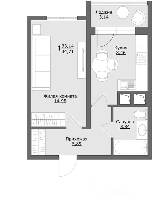 Apartment Sale, 34.71平方米 at Klever, Gorzhovitskaya ulitsa, Khotkovo, Sergiyevo-Posadskiy Urban District, Moscow Region, Russia #1 Apartment Sale, 34.71平方米 at Klever, Gorzhovitskaya ulitsa, Khotkovo, Sergiyevo-Posadskiy Urban District, Moscow Region, Russia #1