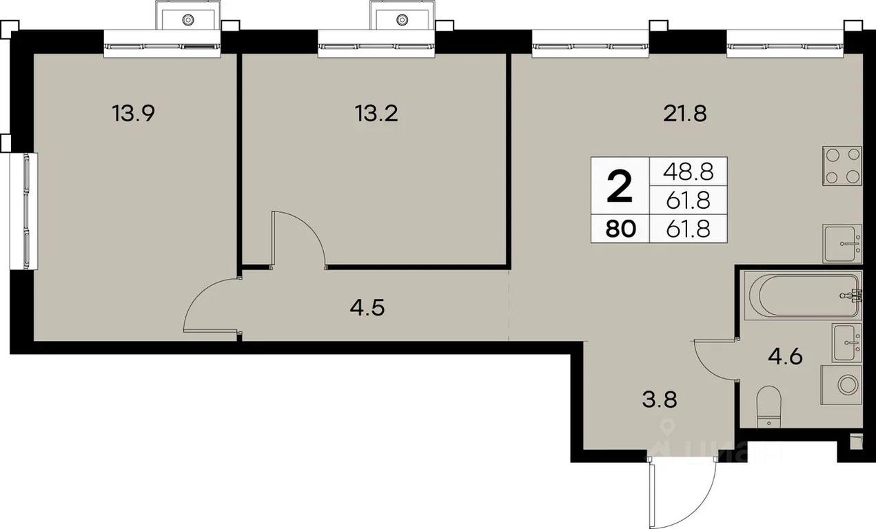 1-BD Apartment Sale, 61.8 sq. m. at Kurkino 15, Kurkinskoye Highway, 15, Moscow, Russia #1 1-BD Apartment Sale, 61.8 sq. m. at Kurkino 15, Kurkinskoye Highway, 15, Moscow, Russia #1