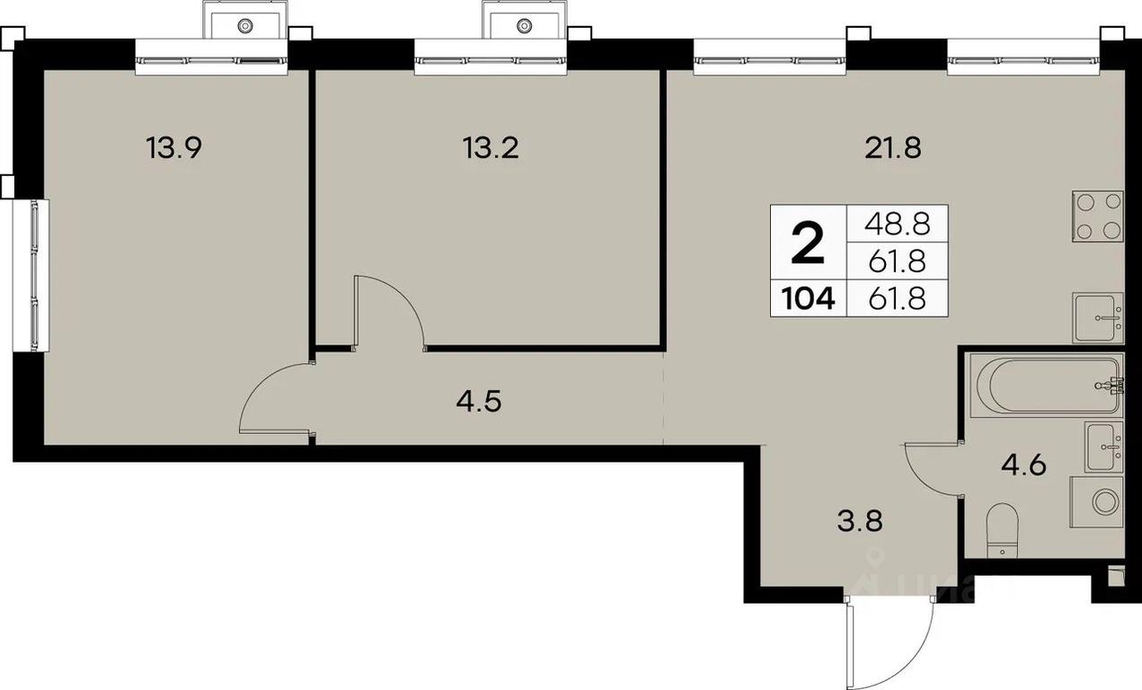 1-BD Apartment Sale, 61.8 sq. m. at Kurkino 15, Kurkinskoye Highway, 15, Moscow, Russia #2 1-BD Apartment Sale, 61.8 sq. m. at Kurkino 15, Kurkinskoye Highway, 15, Moscow, Russia #2