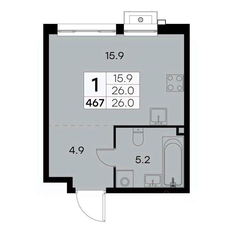 Apartment Sale, 26 sq. m. at Kurkino 15, Kurkinskoye Highway, 15, Moscow, Russia #2