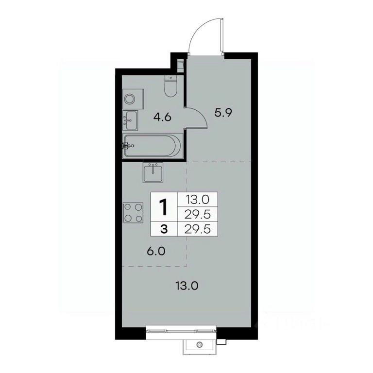 Apartment Sale, 29.5 sq. m. at Kurkino 15, Kurkinskoye Highway, 15, Moscow, Russia #1 Apartment Sale, 29.5 sq. m. at Kurkino 15, Kurkinskoye Highway, 15, Moscow, Russia #1