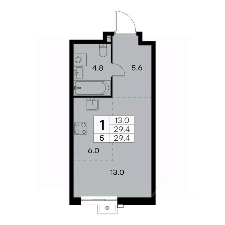 Apartment Sale, 29.4 sq. m. at Kurkino 15, Kurkinskoye Highway, 15, Moscow, Russia #1