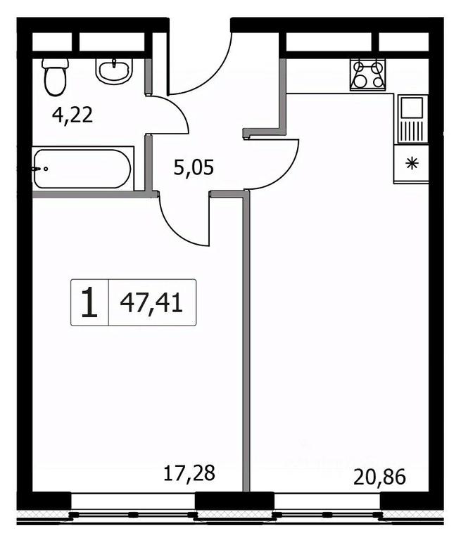 Apartment Sale, 47.41平方米 at Gorodskie istorii (Rasskazovka), Anny Akhmatovoy Street, Vnukovskoye Settlement, Moscow, Russia #1 Apartment Sale, 47.41平方米 at Gorodskie istorii (Rasskazovka), Anny Akhmatovoy Street, Vnukovskoye Settlement, Moscow, Russia #1