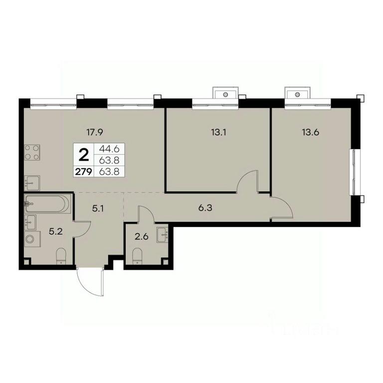 1-BD Apartment Sale, 63.8平方米 at Kurkino 15, Kurkinskoye Highway, 15, Moscow, Russia #1 1-BD Apartment Sale, 63.8平方米 at Kurkino 15, Kurkinskoye Highway, 15, Moscow, Russia #1
