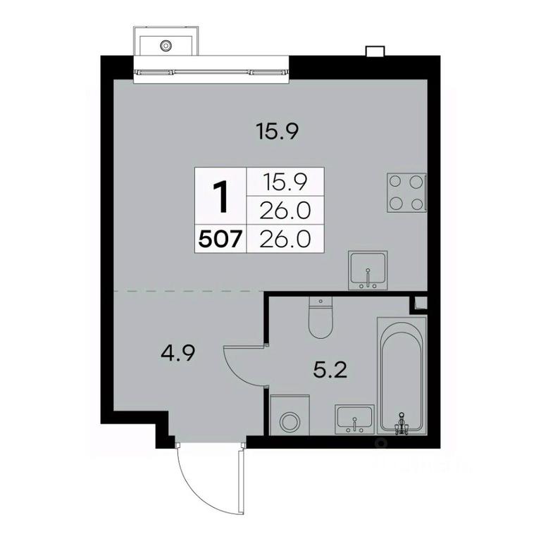 Apartment Sale, 26平方米 at Kurkino 15, Kurkinskoye Highway, 15, Moscow, Russia #2 Apartment Sale, 26平方米 at Kurkino 15, Kurkinskoye Highway, 15, Moscow, Russia #2