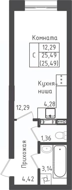 Apartment Sale, 25.49平方米 at Zeleny Oazis-Gorod, derevnya Rybaki, Dmitrovskiy Urban District, Moscow Region, Russia #1