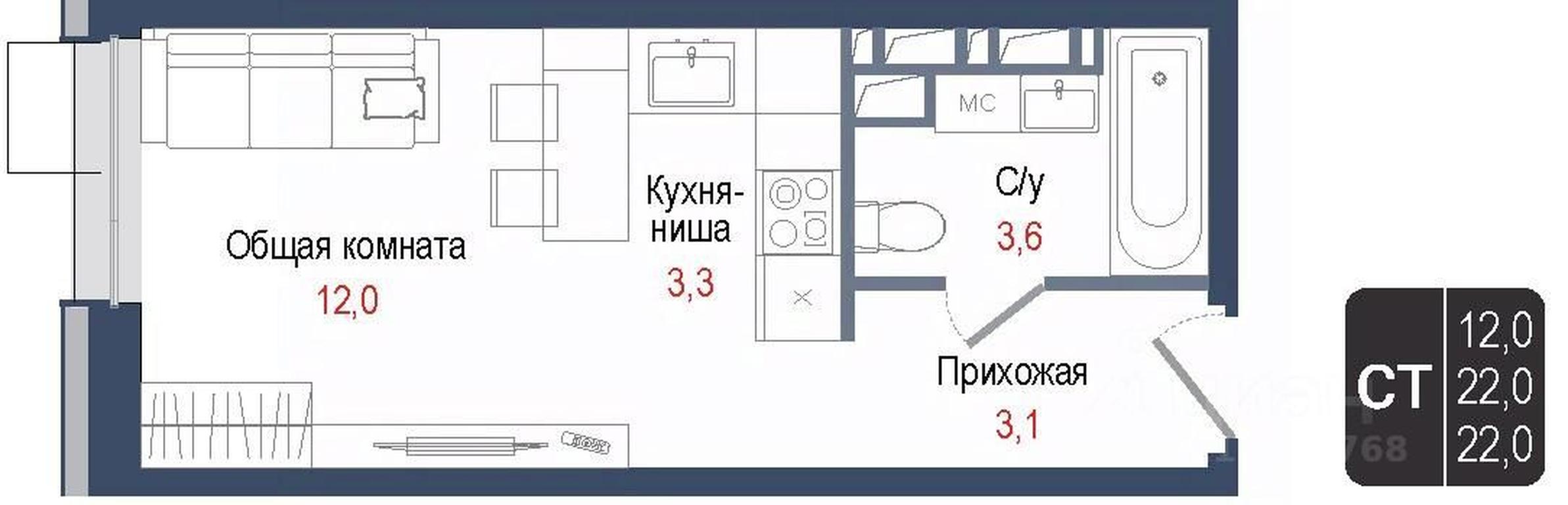 Apartment Sale, 22平方米 at KINOKVARTAL, Solnechnaya Street, Pervomayskiy Microdistrict, Korolyov, Moscow Region, Russia #1 Apartment Sale, 22平方米 at KINOKVARTAL, Solnechnaya Street, Pervomayskiy Microdistrict, Korolyov, Moscow Region, Russia #1