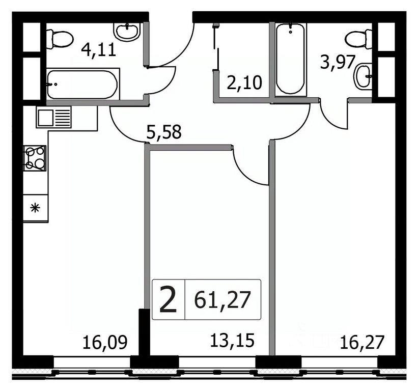 1-BD Apartment Sale, 61.27平方米 at Gorodskie istorii (Rasskazovka), Anny Akhmatovoy Street, Vnukovskoye Settlement, Moscow, Russia #1 1-BD Apartment Sale, 61.27平方米 at Gorodskie istorii (Rasskazovka), Anny Akhmatovoy Street, Vnukovskoye Settlement, Moscow, Russia #1