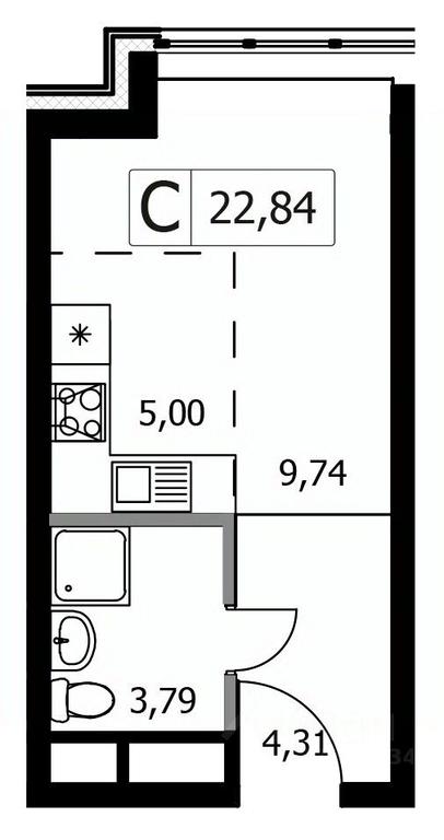 Apartment Sale, 22.84 sq. m. at Gorodskie istorii (Rasskazovka), Anny Akhmatovoy Street, Vnukovskoye Settlement, Moscow, Russia #1 Apartment Sale, 22.84 sq. m. at Gorodskie istorii (Rasskazovka), Anny Akhmatovoy Street, Vnukovskoye Settlement, Moscow, Russia #1