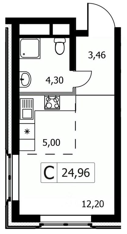 Apartment Sale, 24.96 sq. m. at Gorodskie istorii (Rasskazovka), Anny Akhmatovoy Street, Vnukovskoye Settlement, Moscow, Russia #1