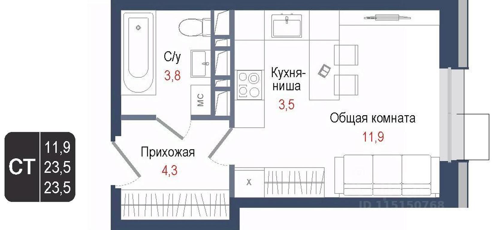 Apartment Sale, 23.5平方米 at KINOKVARTAL, Solnechnaya Street, Pervomayskiy Microdistrict, Korolyov, Moscow Region, Russia #1 Apartment Sale, 23.5平方米 at KINOKVARTAL, Solnechnaya Street, Pervomayskiy Microdistrict, Korolyov, Moscow Region, Russia #1