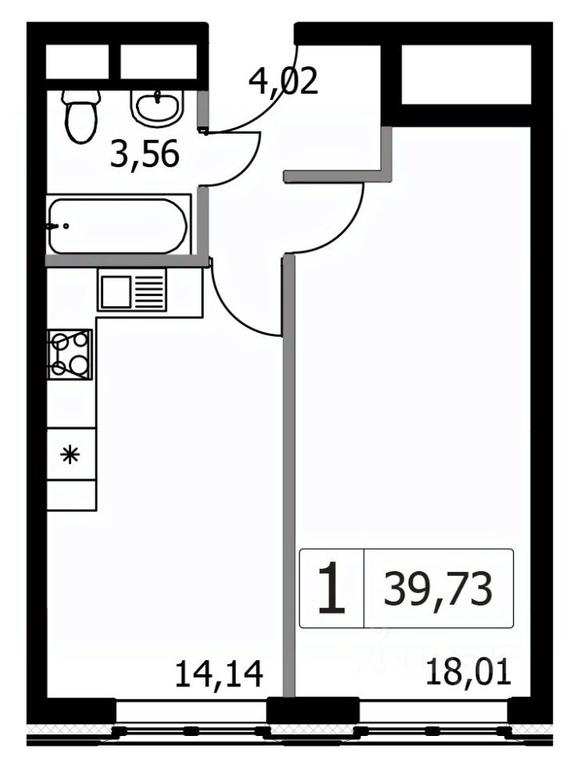 Apartment Sale, 39.73平方米 at Gorodskie istorii (Rasskazovka), Anny Akhmatovoy Street, Vnukovskoye Settlement, Moscow, Russia #1