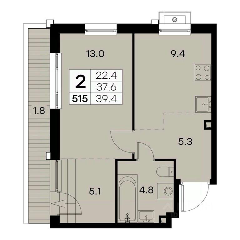 Apartment Sale, 39.4 sq. m. at Kurkino 15, Kurkinskoye Highway, 15, Moscow, Russia #2