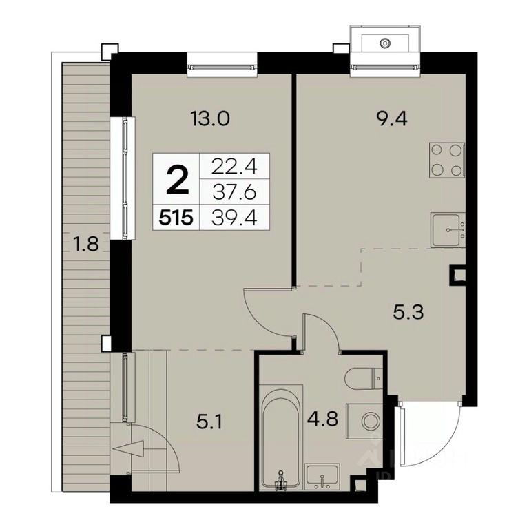 Apartment Sale, 39.4 sq. m. at Kurkino 15, Kurkinskoye Highway, 15, Moscow, Russia #1