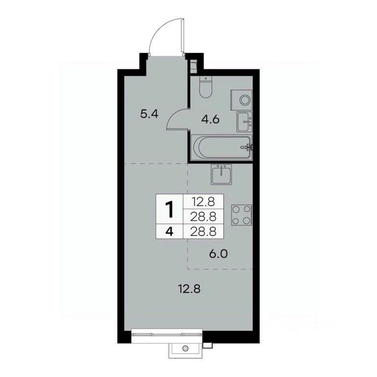 Apartment Sale, 28.8 sq. m. at Kurkino 15, Kurkinskoye Highway, 15, Moscow, Russia #1