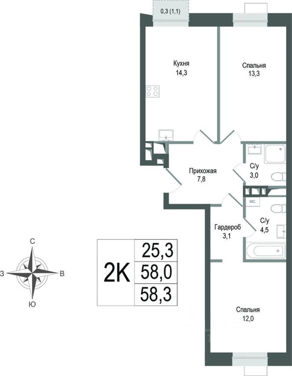 1-BD Apartment Sale, 58平方米 at KINOKVARTAL, Solnechnaya Street, Pervomayskiy Microdistrict, Korolyov, Moscow Region, Russia #1 1-BD Apartment Sale, 58平方米 at KINOKVARTAL, Solnechnaya Street, Pervomayskiy Microdistrict, Korolyov, Moscow Region, Russia #1