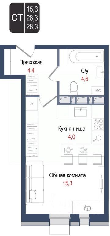 Apartment Sale, 28.3 sq. m. at KINOKVARTAL, Solnechnaya Street, Pervomayskiy Microdistrict, Korolyov, Moscow Region, Russia #1 Apartment Sale, 28.3 sq. m. at KINOKVARTAL, Solnechnaya Street, Pervomayskiy Microdistrict, Korolyov, Moscow Region, Russia #1
