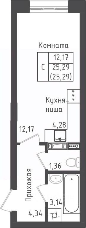 Apartment Sale, 25.29 sq. m. at Zeleny Oazis-Gorod, derevnya Rybaki, Dmitrovskiy Urban District, Moscow Region, Russia #1