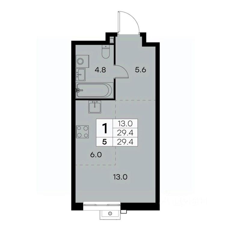 Apartment Sale, 29.4 sq. m. at Kurkino 15, Kurkinskoye Highway, 15, Moscow, Russia #1