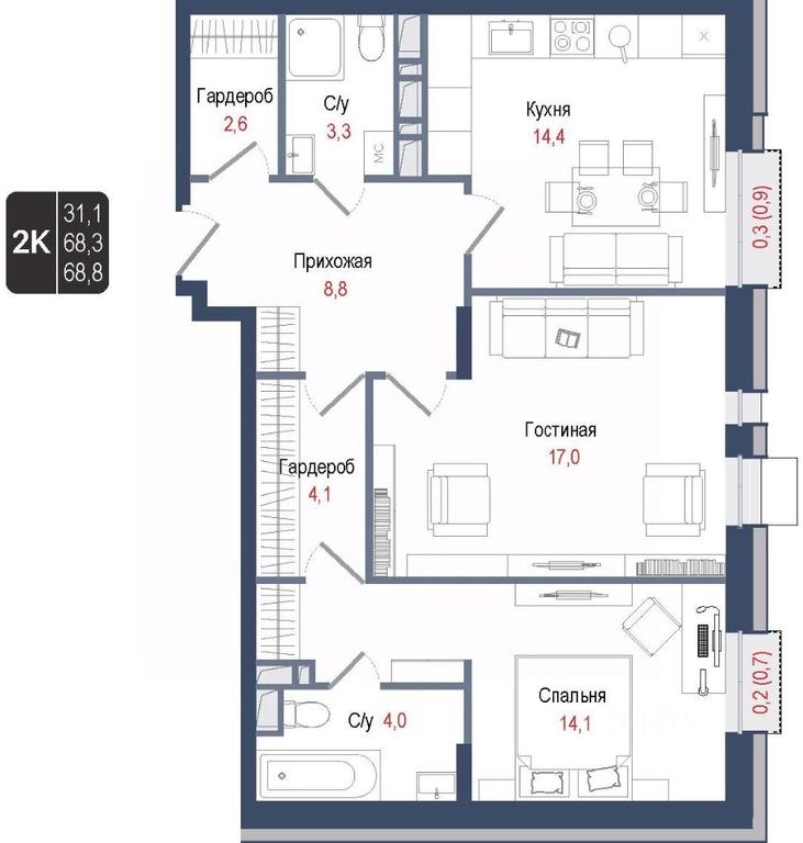 1-BD Apartment Sale, 68.3 sq. m. at KINOKVARTAL, Solnechnaya Street, Pervomayskiy Microdistrict, Korolyov, Moscow Region, Russia #1 1-BD Apartment Sale, 68.3 sq. m. at KINOKVARTAL, Solnechnaya Street, Pervomayskiy Microdistrict, Korolyov, Moscow Region, Russia #1