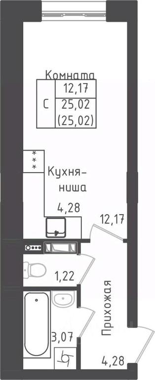 Apartment Sale, 25.02 sq. m. at Zeleny Oazis-Gorod, derevnya Rybaki, Dmitrovskiy Urban District, Moscow Region, Russia #1