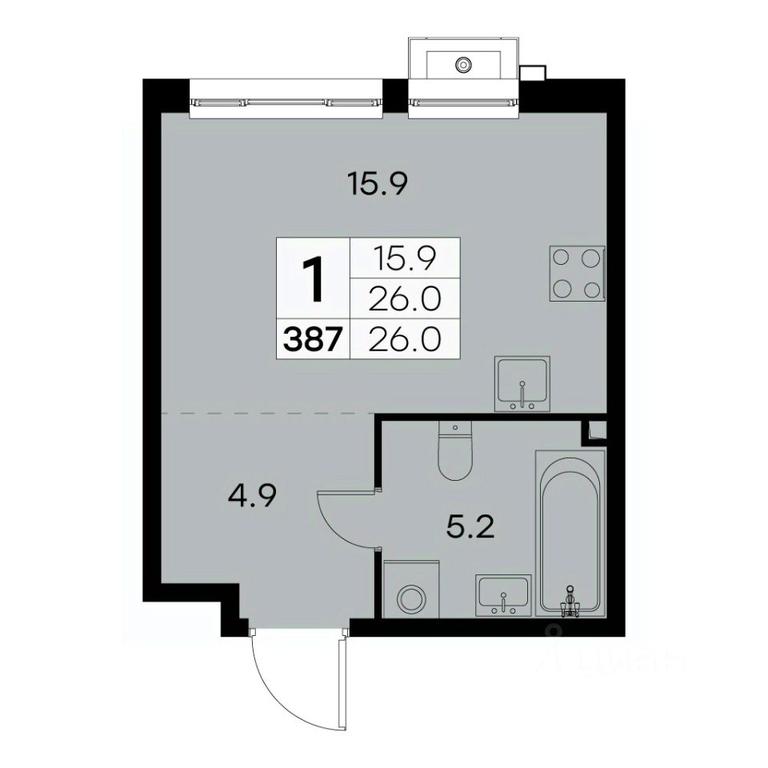 Apartment Sale, 26平方米 at Kurkino 15, Kurkinskoye Highway, 15, Moscow, Russia #1
