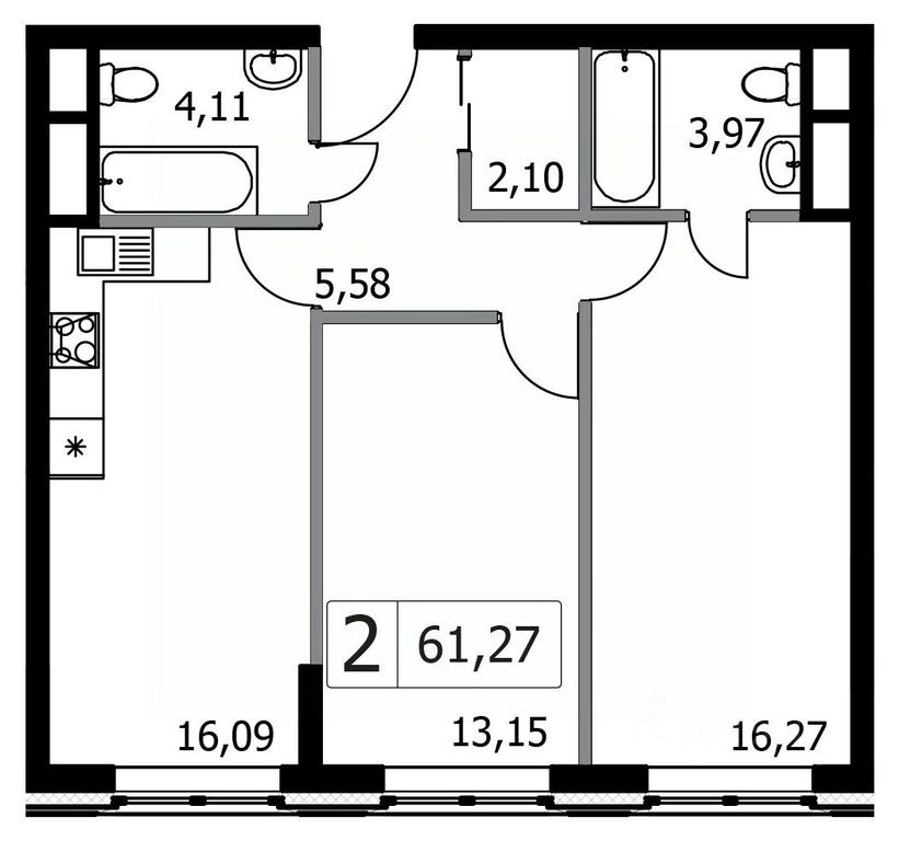 1-BD Apartment Sale, 61.27平方米 at Gorodskie istorii (Rasskazovka), Anny Akhmatovoy Street, Vnukovskoye Settlement, Moscow, Russia #1 1-BD Apartment Sale, 61.27平方米 at Gorodskie istorii (Rasskazovka), Anny Akhmatovoy Street, Vnukovskoye Settlement, Moscow, Russia #1