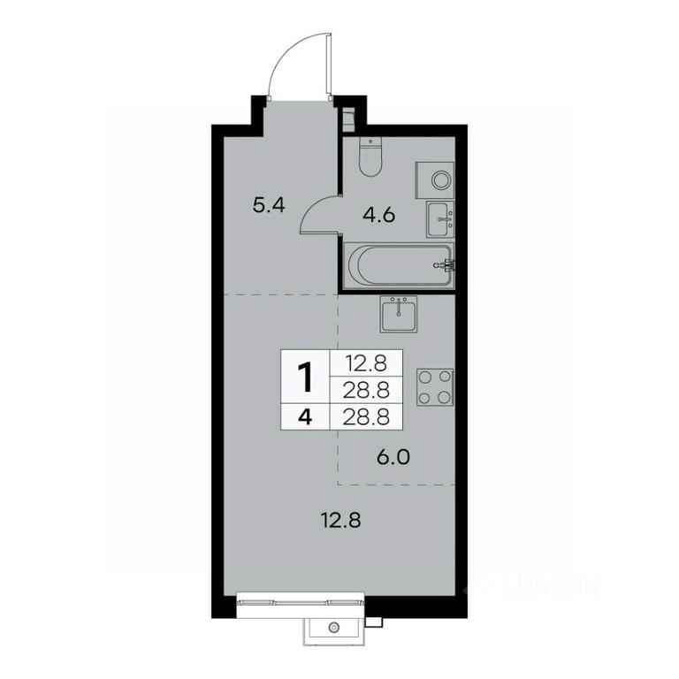 Apartment Sale, 28.8平方米 at Kurkino 15, Kurkinskoye Highway, 15, Moscow, Russia #1 Apartment Sale, 28.8平方米 at Kurkino 15, Kurkinskoye Highway, 15, Moscow, Russia #1