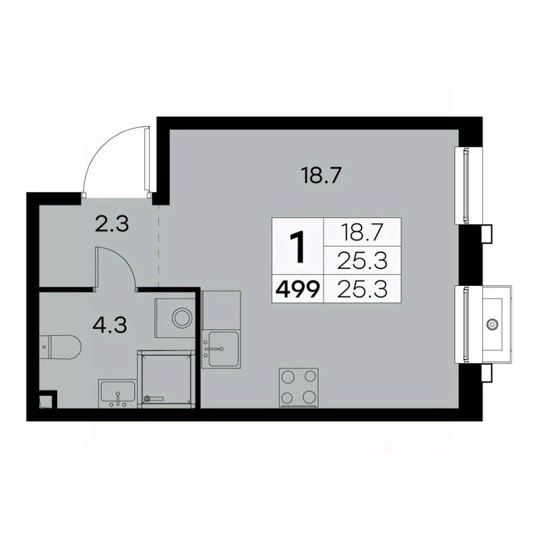 Apartment Sale, 25.3平方米 at Kurkino 15, Kurkinskoye Highway, 15, Moscow, Russia #2 Apartment Sale, 25.3平方米 at Kurkino 15, Kurkinskoye Highway, 15, Moscow, Russia #2