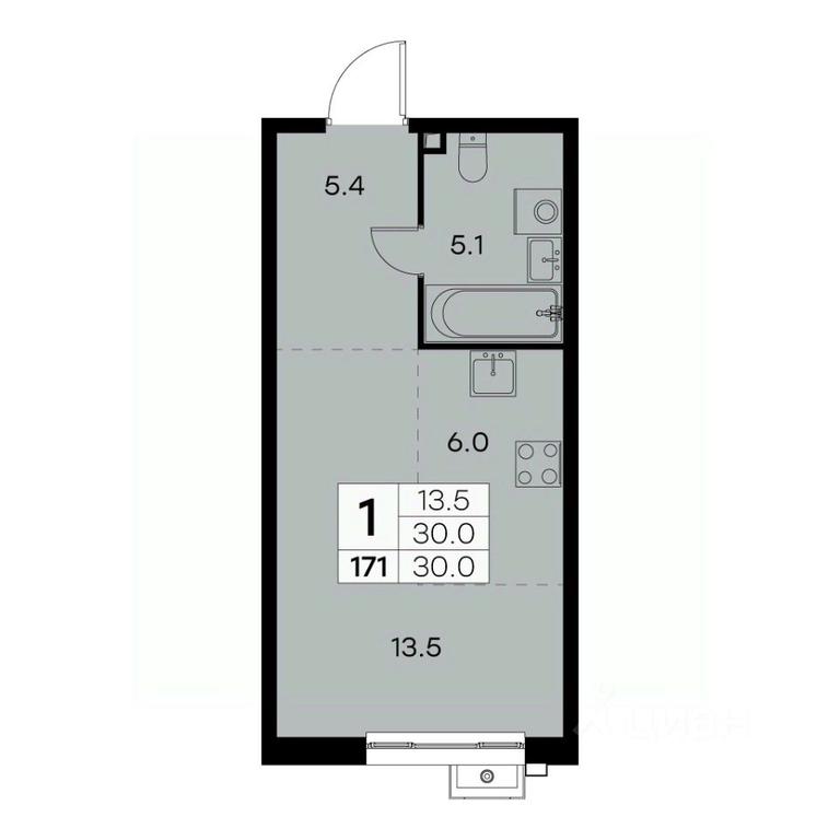 Apartment Sale, 30 sq. m. at Kurkino 15, Kurkinskoye Highway, 15, Moscow, Russia #1