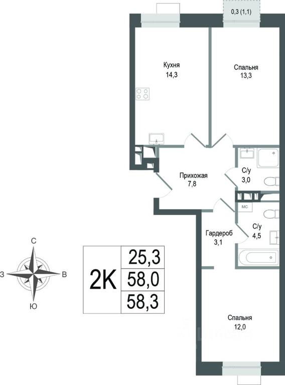 1-BD Apartment Sale, 58平方米 at KINOKVARTAL, Solnechnaya Street, Pervomayskiy Microdistrict, Korolyov, Moscow Region, Russia #1 1-BD Apartment Sale, 58平方米 at KINOKVARTAL, Solnechnaya Street, Pervomayskiy Microdistrict, Korolyov, Moscow Region, Russia #1