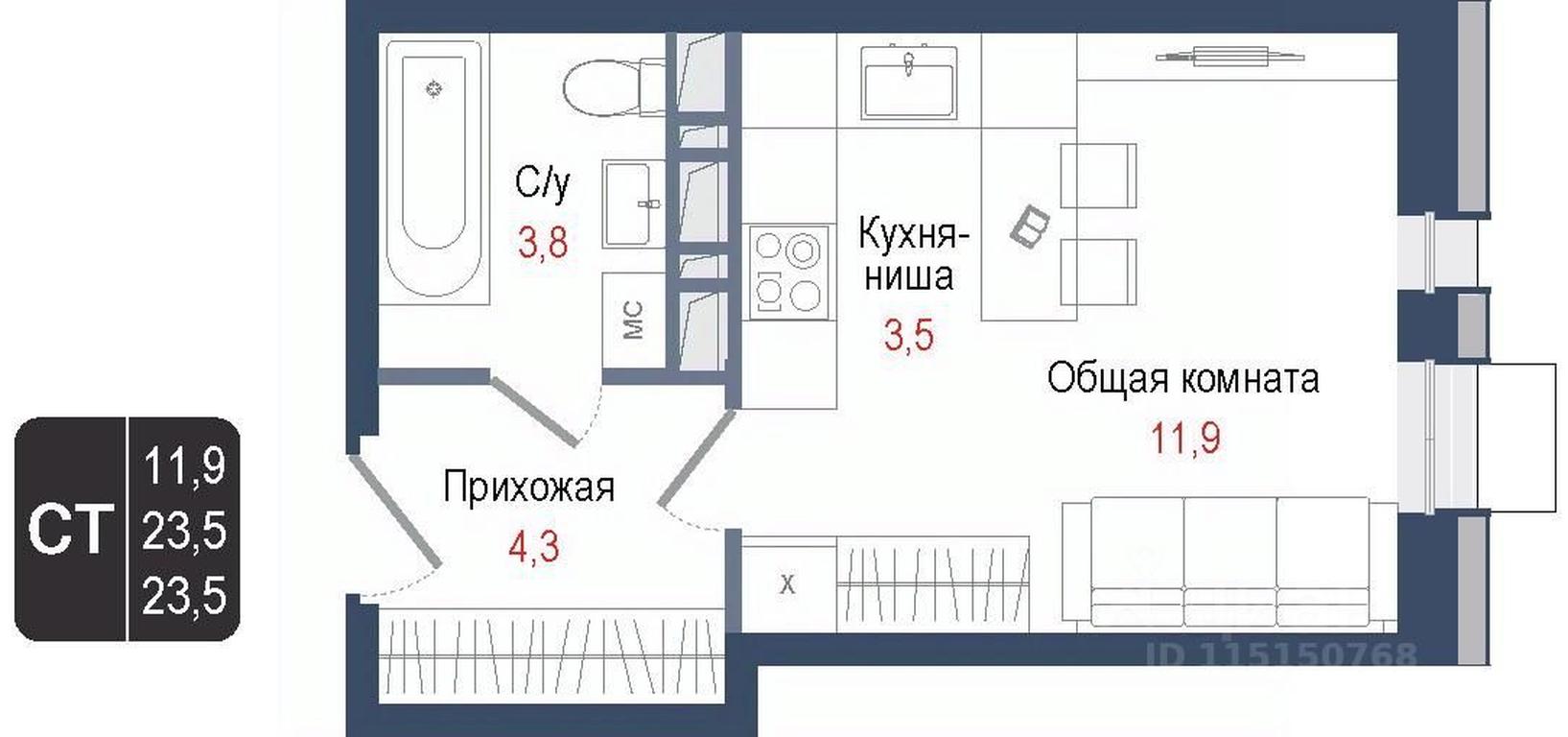 Apartment Sale, 23.5 sq. m. at KINOKVARTAL, Solnechnaya Street, Pervomayskiy Microdistrict, Korolyov, Moscow Region, Russia #1 Apartment Sale, 23.5 sq. m. at KINOKVARTAL, Solnechnaya Street, Pervomayskiy Microdistrict, Korolyov, Moscow Region, Russia #1