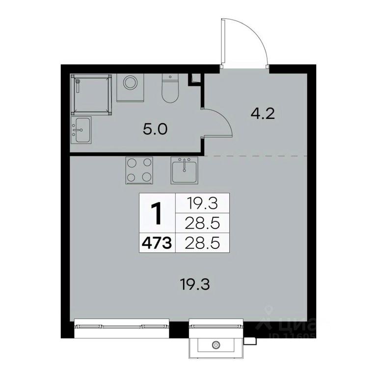 Apartment Sale, 28.5平方米 at Kurkino 15, Kurkinskoye Highway, 15, Moscow, Russia #1 Apartment Sale, 28.5平方米 at Kurkino 15, Kurkinskoye Highway, 15, Moscow, Russia #1