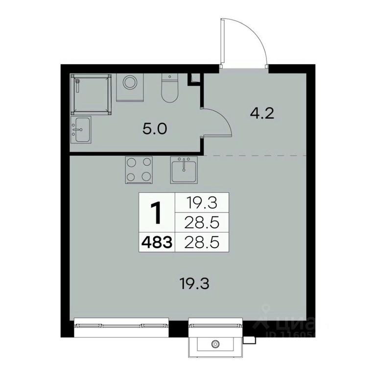 Apartment Sale, 28.5平方米 at Kurkino 15, Kurkinskoye Highway, 15, Moscow, Russia #2 Apartment Sale, 28.5平方米 at Kurkino 15, Kurkinskoye Highway, 15, Moscow, Russia #2