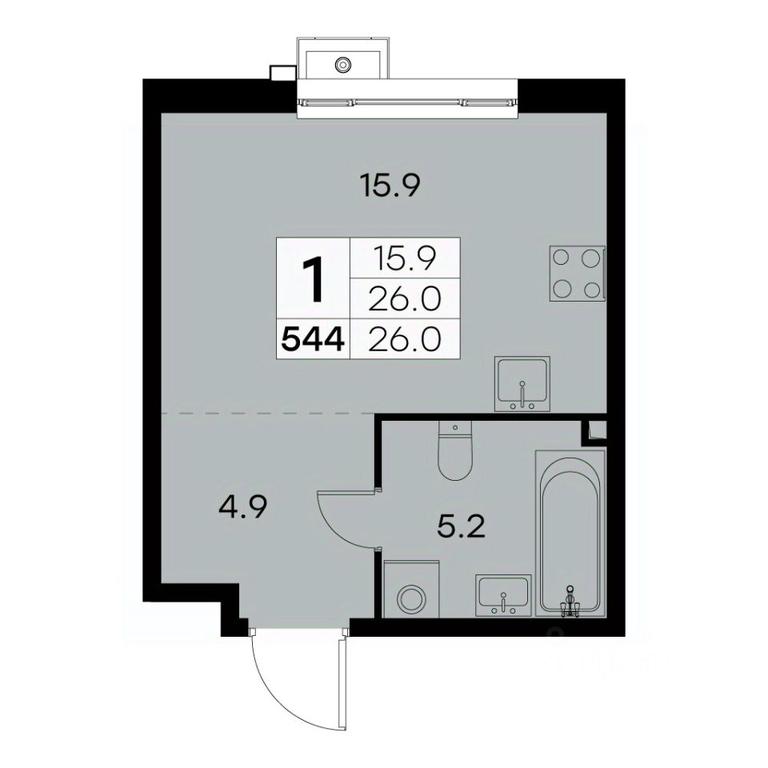 Apartment Sale, 26 sq. m. at Kurkino 15, Kurkinskoye Highway, 15, Moscow, Russia #2 Apartment Sale, 26 sq. m. at Kurkino 15, Kurkinskoye Highway, 15, Moscow, Russia #2