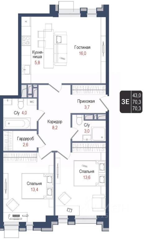 2-BD Apartment Sale, 70.3平方米 at KINOKVARTAL, Solnechnaya Street, Pervomayskiy Microdistrict, Korolyov, Moscow Region, Russia #1 2-BD Apartment Sale, 70.3平方米 at KINOKVARTAL, Solnechnaya Street, Pervomayskiy Microdistrict, Korolyov, Moscow Region, Russia #1