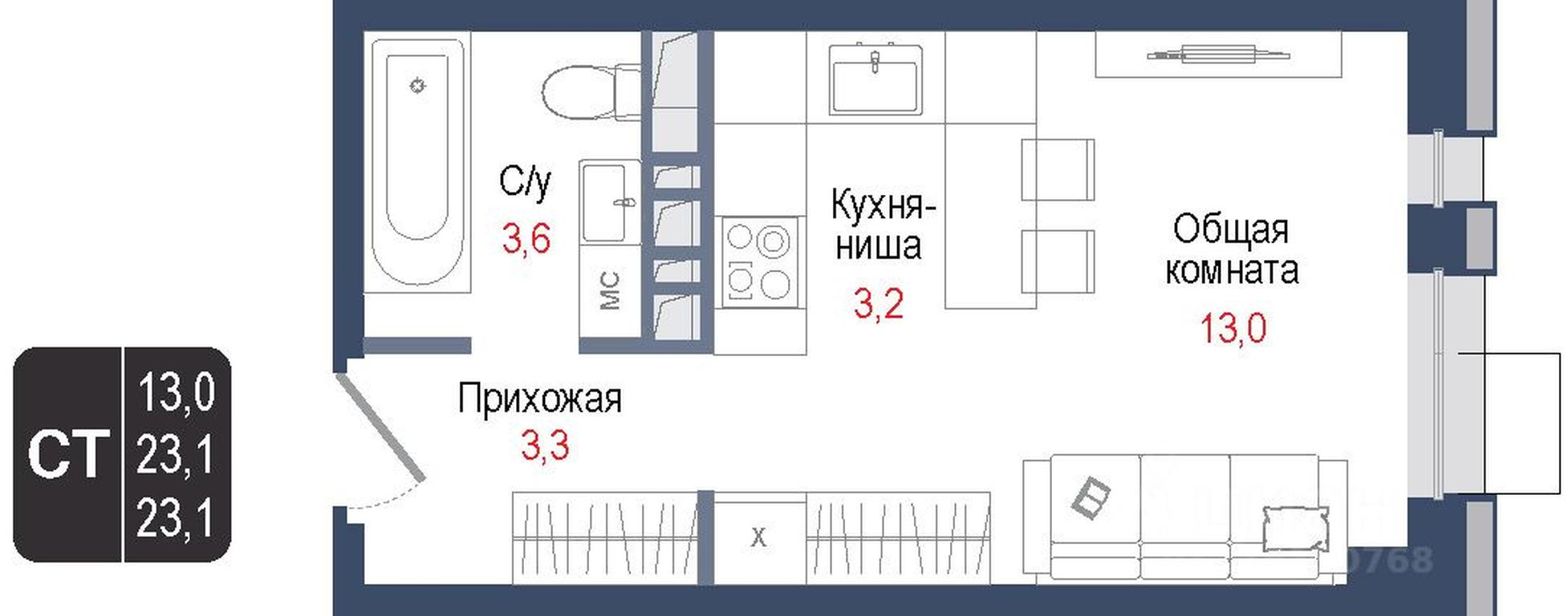 Apartment Sale, 23.1平方米 at KINOKVARTAL, Solnechnaya Street, Pervomayskiy Microdistrict, Korolyov, Moscow Region, Russia #1 Apartment Sale, 23.1平方米 at KINOKVARTAL, Solnechnaya Street, Pervomayskiy Microdistrict, Korolyov, Moscow Region, Russia #1