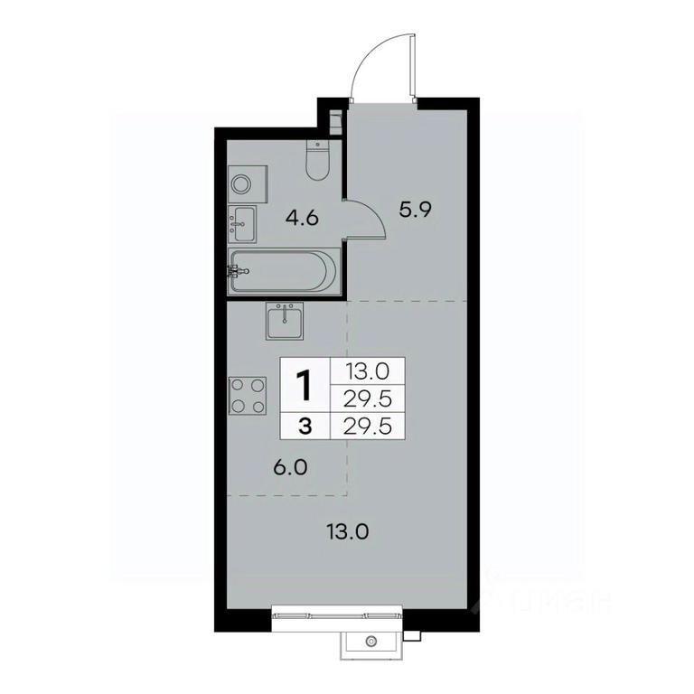 Apartment Sale, 29.5 sq. m. at Kurkino 15, Kurkinskoye Highway, 15, Moscow, Russia #1