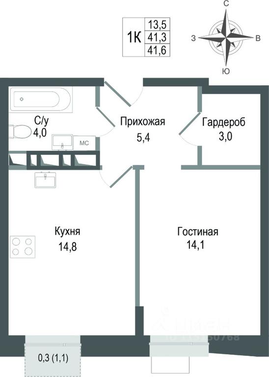 Apartment Sale, 41.3 sq. m. at KINOKVARTAL, Solnechnaya Street, Pervomayskiy Microdistrict, Korolyov, Moscow Region, Russia #1 Apartment Sale, 41.3 sq. m. at KINOKVARTAL, Solnechnaya Street, Pervomayskiy Microdistrict, Korolyov, Moscow Region, Russia #1